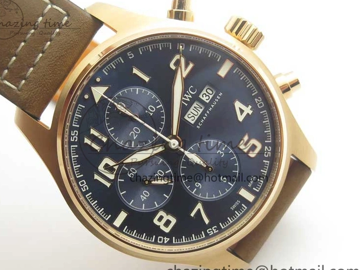 MIROTIME 0210 Sleek Pilot Chrono 377721 “Le Petit Prince” RG ZF 1:1 Best Edition on Brown Leather Strap A 7182